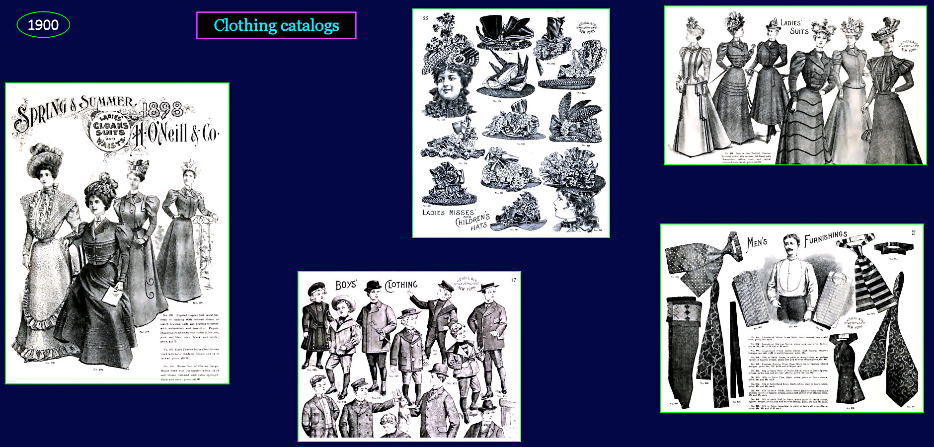 Clothing catalogs, 1900